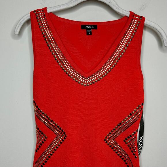 NWT XOXO Red Bodycon Dress Size S Sleeveless - Picture 2 of 10